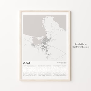 Impression de carte de La Paz, carte de voyage de La Paz, art déco murale La Paz, La Paz Baja California Sur, cadeau de pendaison de crémaillère