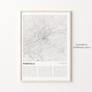Knoxville Map Print, Knoxville Travel Map, Knoxville Wall Decor Art, Knoxville Tennessee, Housewarming Gift