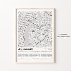 Impression de carte de la ville de Long Island, carte de voyage de la ville de Long Island, art déco murale Long Island City, Long Island City New York, cadeau de pendaison de crémaillère