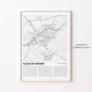 Impresión de mapas de Alcalá de Henares, Mapa de viaje de Alcalá de Henares, Arte de decoración de pared de Alcalá de Henares, Alcalá de Henares Madrid, Regalo de bienvenida