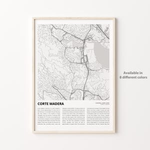 Corte Madera Map Print, Corte Madera Map Print, Corte Madera Wanddekor Kunst, Corte Madera California, Housewarming Geschenk