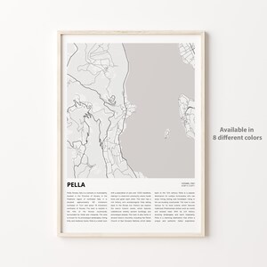 Pella Map Print, Pella Travel Map, Pella Wall Decor Art, Pella Novara, Housewarming Gift
