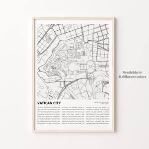 Vatican City Map Print, Vatican City Travel Map, Vatican City Wall Decor Art, Vatican City , Housewarming Gift