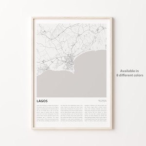 Lagos Map Print, Lagos Travel Map, Lagos Wall Decor Art, Lagos Faro, Housewarming Gift