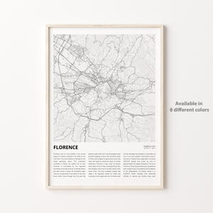 Florence Map Print, Florence Travel Map, Florence Wall Decor Art, Florence Florence, Housewarming Gift