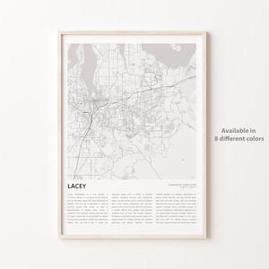 Lacey Map Print, Lacey Map Print, Lacey Map Print, Lacey Wanddekor-Kunst, Lacey Washington, Housewarming Geschenk