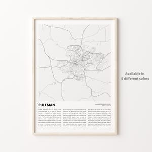 Pullman Map Print, Pullman Map Print, Pullman Wall Decor Art, Pullman Washington, Housewarming Geschenk