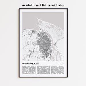 Barranquilla Map Print, Barranquilla Travel Map, Barranquilla Wall Decor Art, Barranquilla Atlántico, Housewarming Gift Personalized Map