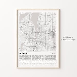 Olympia Map Print, Olympia Map Print, Olympia Map Print, Olympia Wanddekor-Kunst, Olympia Washington, Housewarming Geschenk