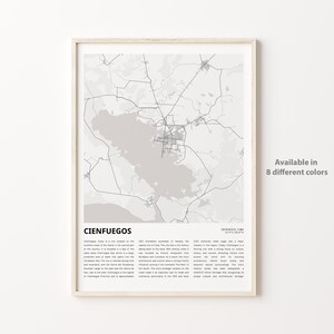 Cienfuegos Map Print, Cienfuegos Travel Map, Cienfuegos Wall Decor Art, Cienfuegos Cienfuegos, Housewarming Gift