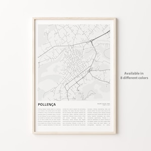 Impresión de mapas de Pollença, Mapa de viaje de Pollença, Arte de decoración de la pared de Pollença, Islas Baleares de Pollença, Regalo de bienvenida
