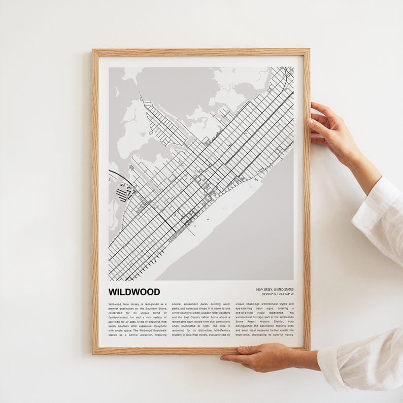 Wildwood Map Print, Wildwood Travel Map, Wildwood Wall Decor Art, Wildwood New Jersey, Housewarming Gift image 7
