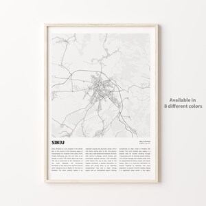 Impresión de mapas de Sibiu, Mapa de viaje de Sibiu, Arte de decoración de pared de Sibiu, Sibiu Sibiu, Regalo de bienvenida