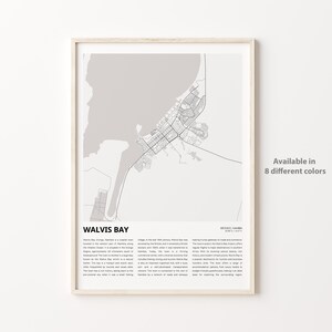 Stampa della mappa di Walvis Bay, mappa di viaggio di Walvis Bay, arte della decorazione della parete di Walvis Bay, Walvis Bay Erongo, regalo di inaugurazione della casa