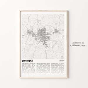 Londrina Karte Druck, Londrina Karte, Londrina Wand dekor Kunst, Londrina Paraná, Housewarming Geschenk
