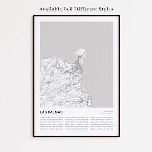 Impresión de mapas de Las Palmas, Mapa de viaje de Las Palmas, Arte de decoración de la pared de Las Palmas, Las Palmas Las Palmas, Regalo de bienvenida
