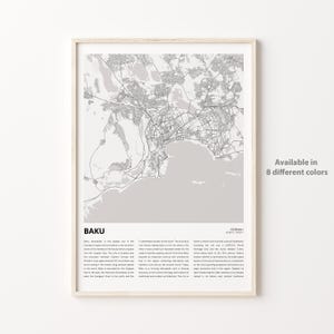 Baku Map Print, Baku Travel Map, Baku Wall Decor Art, Baku , Housewarming Gift Personalized Map print