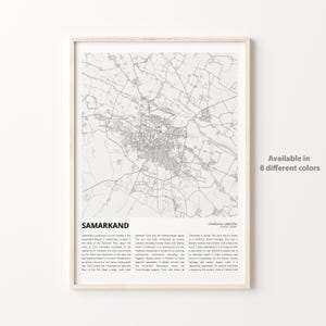 Samarkand Karte, Samarkand Karte Drucken, Samarkand Wanddekor Kunst, Samarkand Samarqand, Einweihungsparty Geschenk