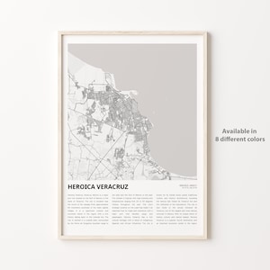 Heroica Veracruz Karte Drucken, Heroica Veracruz Reisekarte, Heroica Veracruz Wanddekorkunst, Heroica Veracruz Veracruz, Housewarming Geschenk