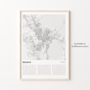 Oaxaca Map Print, Oaxaca Travel Map, Oaxaca Wall Decor Art, Oaxaca Oaxaca, Housewarming Gift