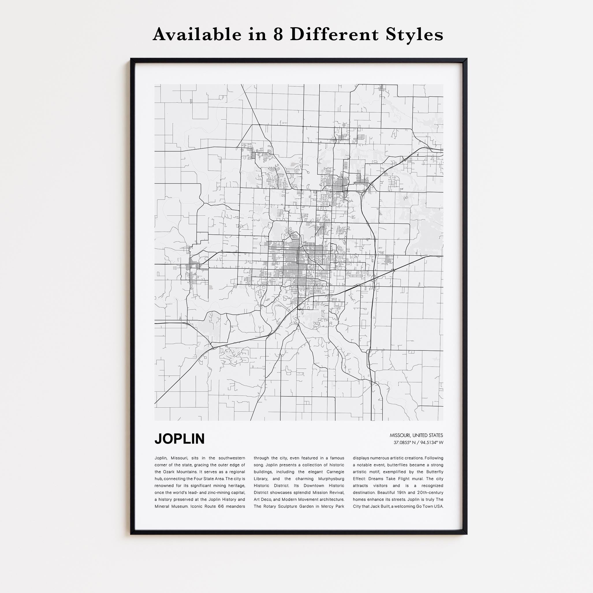 Joplin Map Print, Joplin Travel Map, Joplin Wall Decor Art, Joplin  Missouri, Housewarming Gift - Etsy Ireland