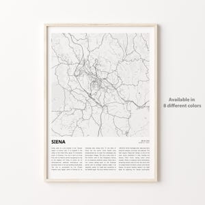 Siena Map Print, Siena Travel Map, Siena Wall Decor Art, Siena Siena, Housewarming Gift