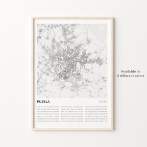 Puebla Map Print, Puebla Map Print, Puebla Wall Decor Art, Puebla Puebla, Housewarming Geschenk
