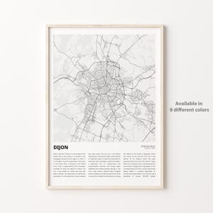 Dijon Map Print, Dijon Travel Map, Dijon Wall Decor Art, Dijon Côte-d’Or, Housewarming Gift