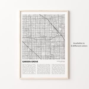 Garden Grove Karte Druck, Garden Grove Karte, Garden Grove Wanddekor Kunst, Garden Grove Kalifornien, Housewarming Geschenk