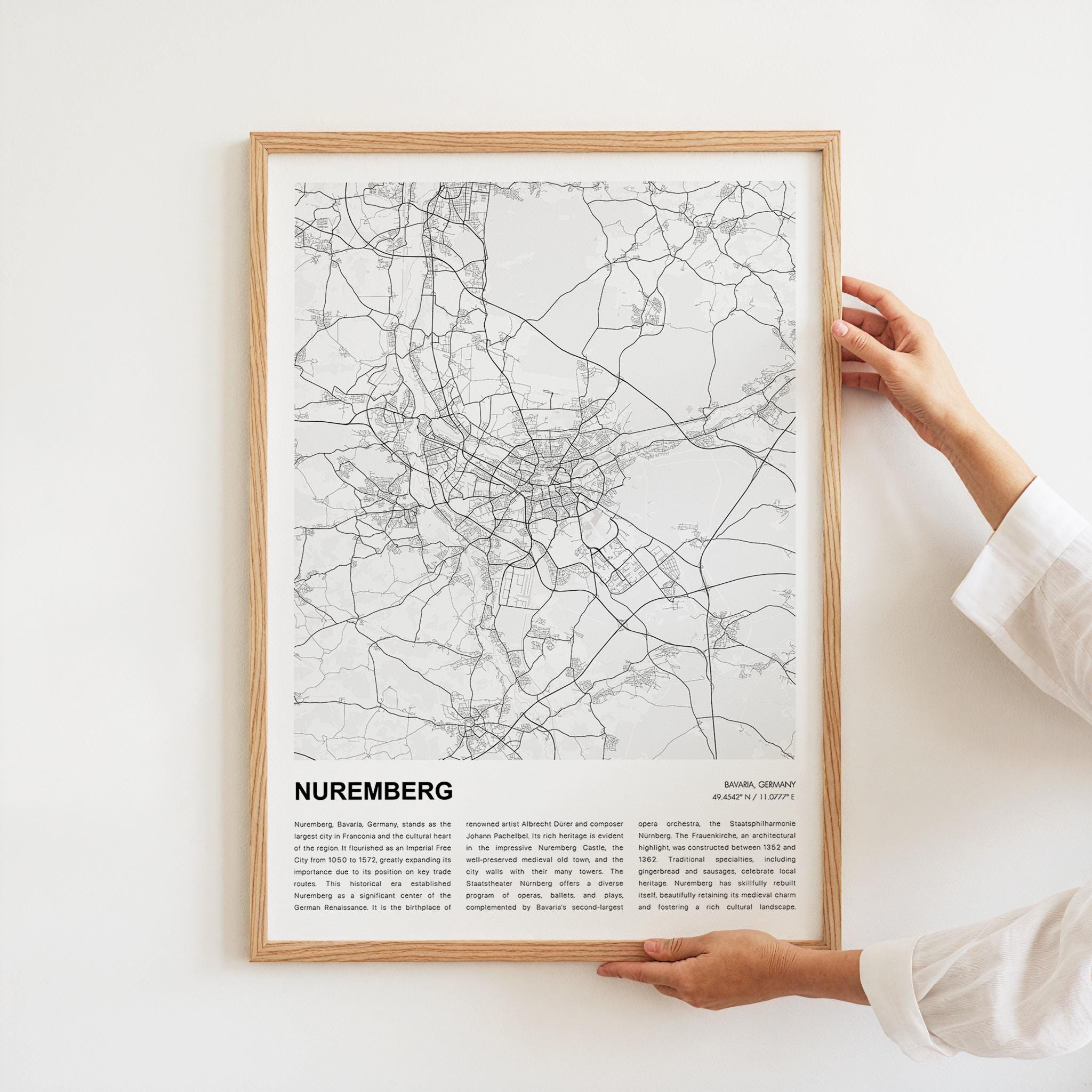 Neuremberg Map Nuremberg Map Print, Nuremberg Travel Map, Nuremberg Wall Decor Art ...