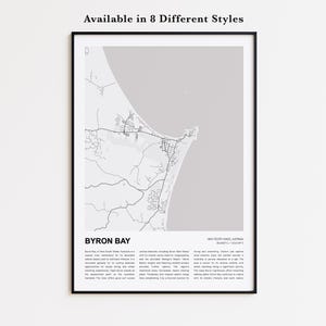 Byron Bay Map Print, Byron Bay Travel Map, Byron Bay Wall Decor Art, Byron Bay New South Wales, Housewarming Gift