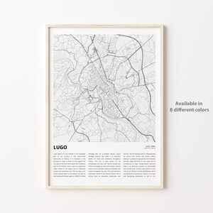 Lugo Map Print, Lugo Map Print, Lugo Map Print, Wanddekoration, Lugo Lugo, Housewarming Geschenk