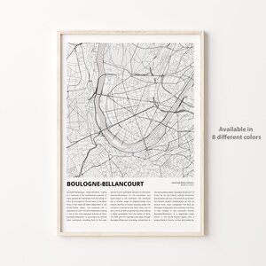 Boulogne-BillanCourt Karte Druck, Boulogne-Billancort Reisekarte, Boulogne-Billancort Wanddekor Kunst, Boulogne-Billancort Hauts-de-Seine