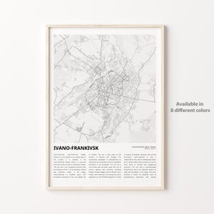 Iwano-Frankiwsk Karte Drucken, Iwano-Frankiwsk Reisekarte, Iwano-Frankiwsk-Wanddekor, Iwano-Frankiwsk Oblast Iwano-Frankiwsk