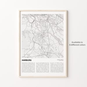 Harburg Map Print, Harburg Travel Map, Harburg Wall Decor Art, Harburg , Housewarming Gift