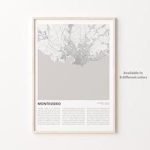 Montevideo Map Print, Montevideo Travel Map, Montevideo Wall Decor Art, Montevideo Montevideo, Housewarming Gift