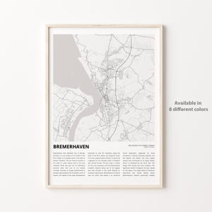 Bremerhaven Karte Drucken, Bremerhaven Karte, Bremerhaven Wand Dekor Kunst, Bremerhaven Freie Hansestadt Bremen, Housewarming Geschenk