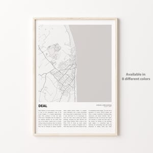Impression de carte deal, carte de voyage deal, art déco murale deal, deal Angleterre, cadeau de pendaison de crémaillère