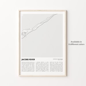 Jacobs River Karte Druck, Jacobs River Reisekarte, Jacobs River Wanddekor Kunst, Jacobs River Verschneite Monaro, Einweihungsgeschenk