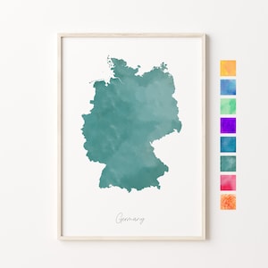 Deutschland Aquarell Karte, Deutschland Pastell Druck, Deutschland Minimal Art, Deutschland Wandkunst, Deutschland Karte Druck, Housewarming Geschenk, Deutschland Land