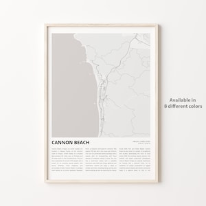 Cannon Beach Map Print, Cannon Beach Map Print, Cannon Beach Wanddekor Kunst, Cannon Beach, Oregon, Housewarming Geschenk