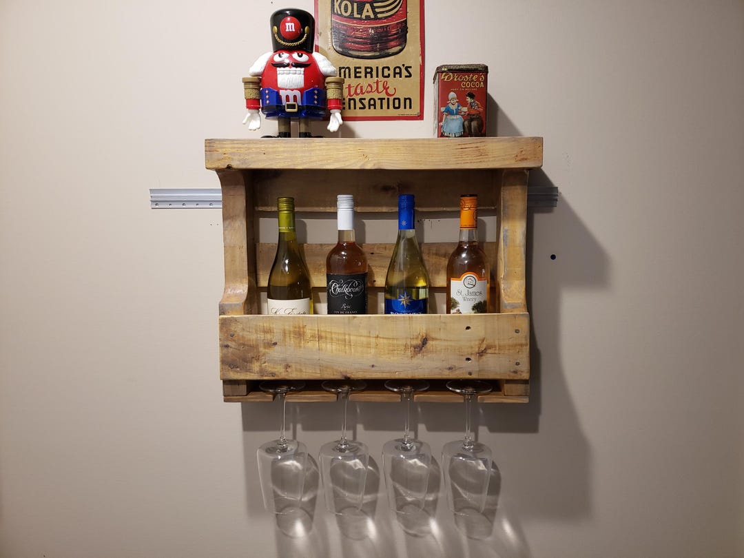 Rustic Farmhouse Wall Mounted Wine Rack - Etsy