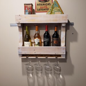 Rustic Farmhouse Wall mounted wine rack