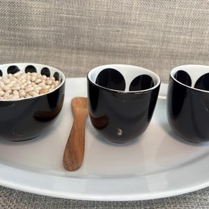 Montessori Children&#39;s House Practical Life Extension Activity Materials for Spooning and Pouring 1:2 Lessons Black and White Dot Theme