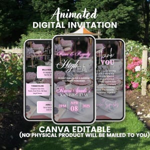 High Tea Party Invite, Garden Party Invitation, Royal Tea Invitation, Digital Tea Party Invitation, Bridgerton Themed Tea Party Invitation