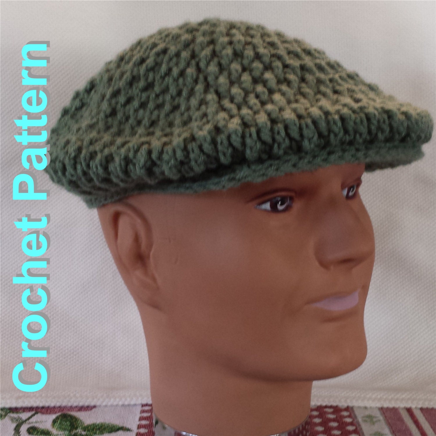 Crochet Pattern Men's Flat Cap - Etsy 