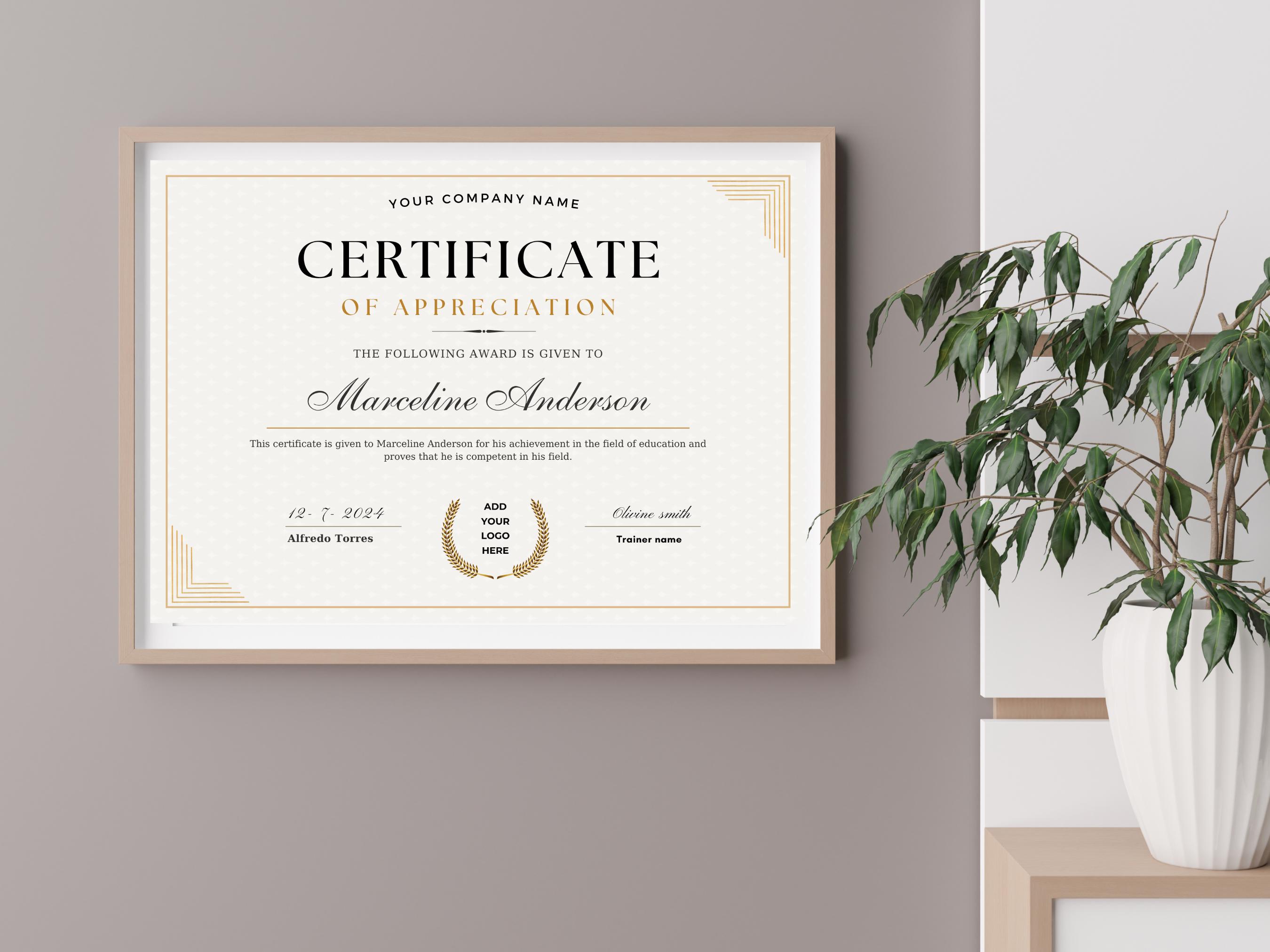 Editable Certificate of Completion Template, Certificate of Completion ...