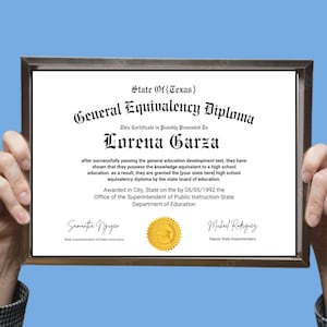 Druckbare GED-Diplomvorlage, Abiturdiplom, Schuläquivalenzdiplom, bearbeitbare Diplomnachbildungsvorlage, digitaler Download