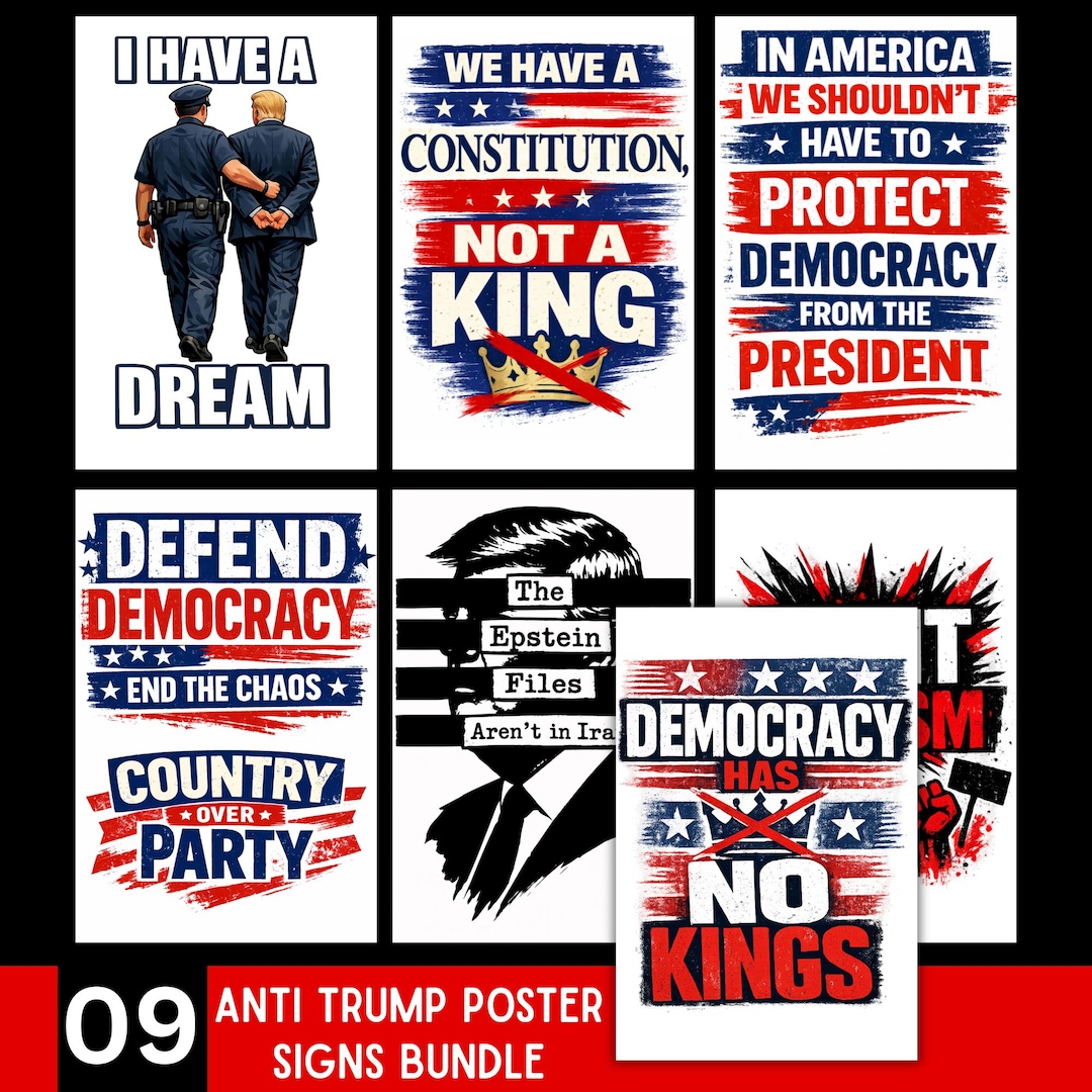 Printable Anti Trump Protest Signs Bundle Printable, No Kings Poster ...
