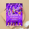 Editable KPop Demon Hunter Birthday Invitation Template, Kpop Anime Birthday Party Invite, Girls Birthday Invite, Canva Template, Printable